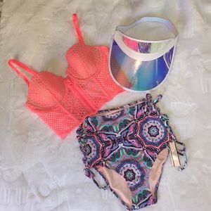 Victoria’s Secret bustier and swim bottoms (rave)